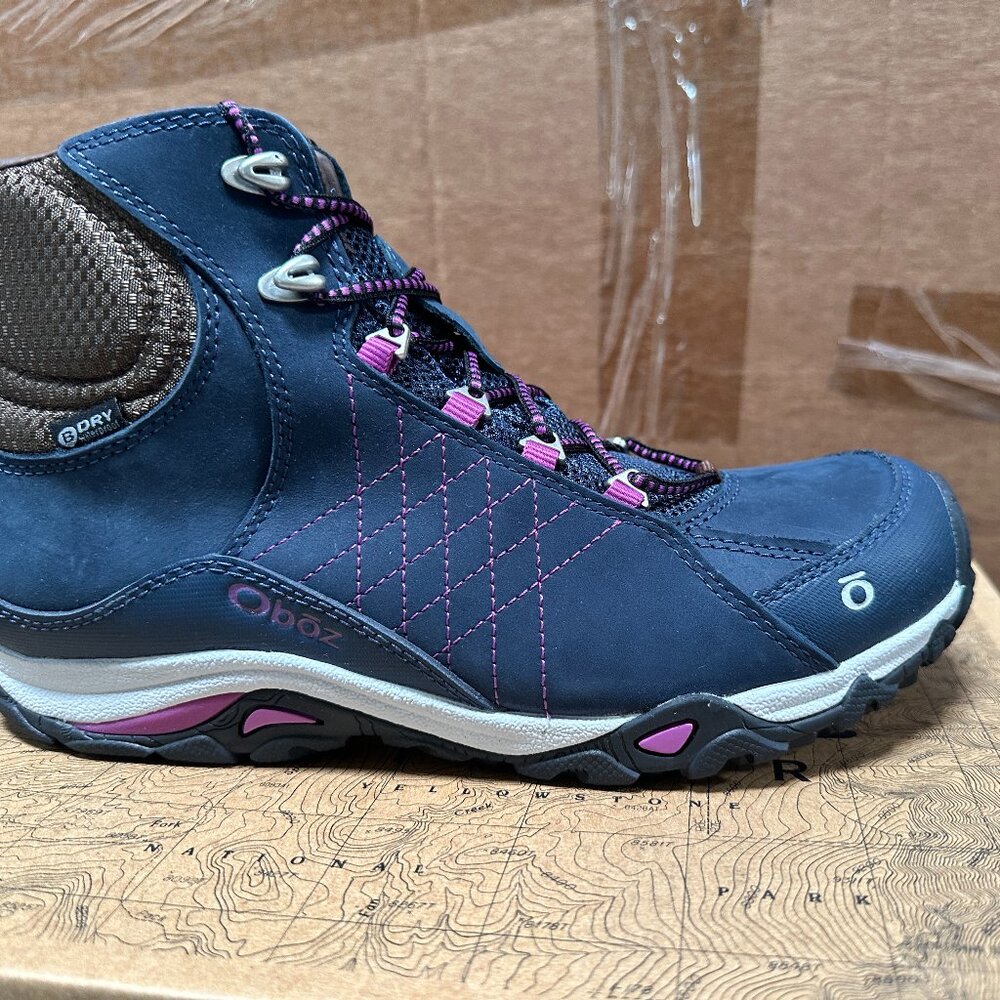 Hiking Shoes Oboz Sapphire Mid B-DRY Women's, Huckleberry Size 9.5
